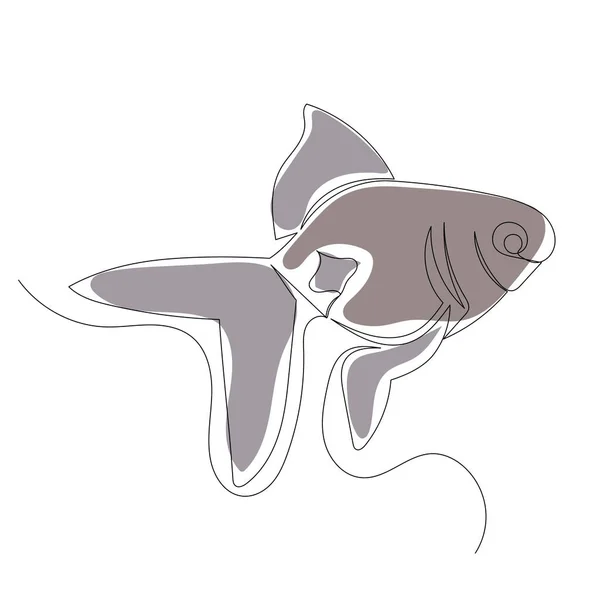 Kresba Ryb Jednu Spojitou Čáru — Stockový vektor