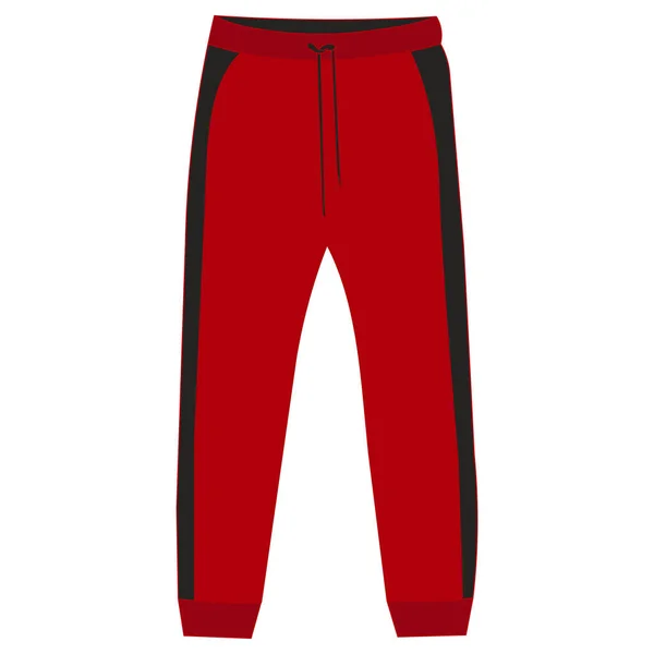 Vector Aislado Pantalones Chándal Rojos Sobre Fondo Blanco — Vector de stock