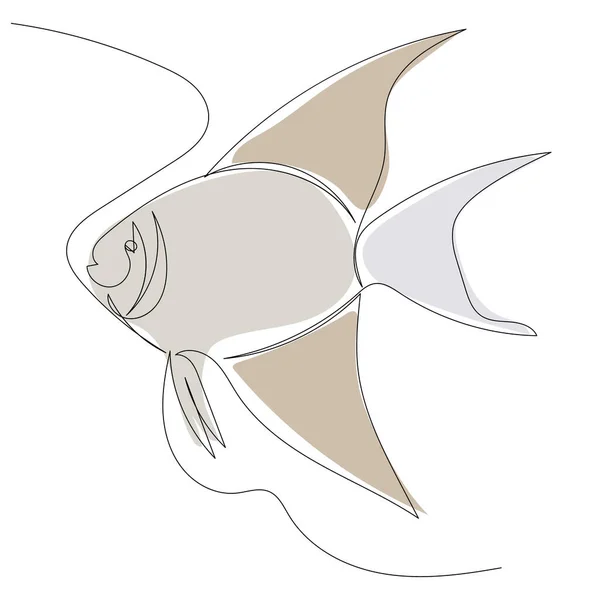 Рибний Малюнок Однією Безперервною Лінією — стоковий вектор