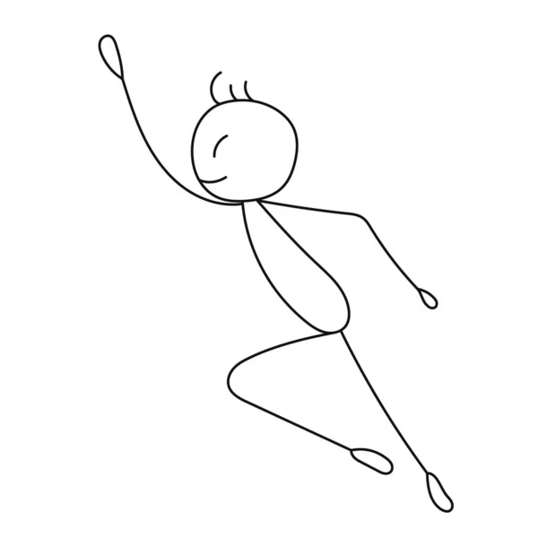 Stick Figure Running Man Isolé Vecteur — Image vectorielle