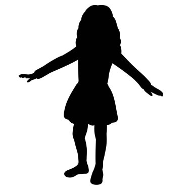 soyutlanmış, küçük siyah bir kız silueti