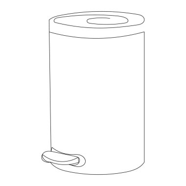 Çöp tenekesi aralıksız bir çizgi çizimi.