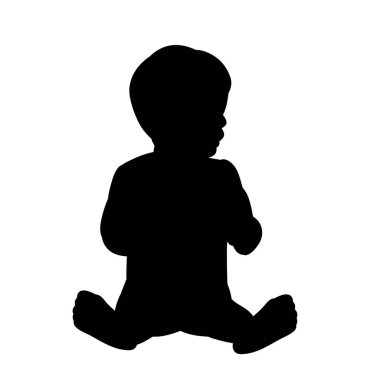 siyah bir çocuk silueti oturuyor.