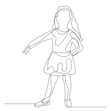 Bir çizim küçük kız, çizim