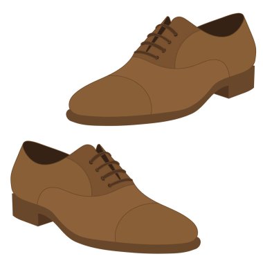 vektör, izole, düz stil erkek kahverengi ayakkabılar