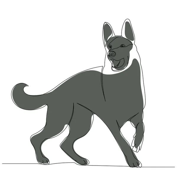 Kresba Psa Jednu Spojitou Čáru — Stockový vektor