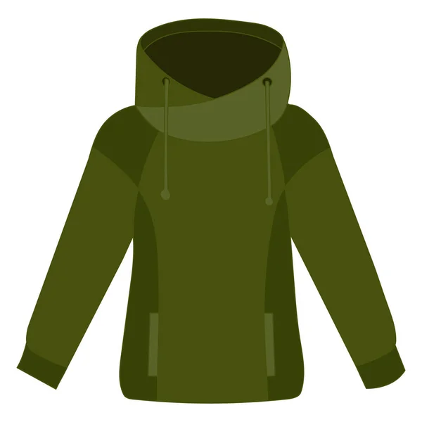 Vecteur Isolé Sweat Capuche Vert Homme — Image vectorielle