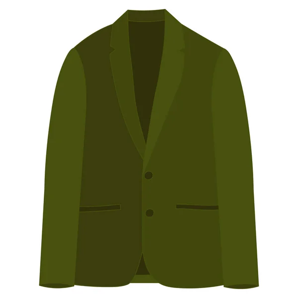Vector Isolated Men Green Jacket — Stock Vector