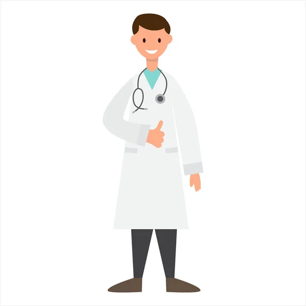 Doctor Man Flat Style — Stock Vector