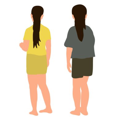 Çocuk sırtı düz bir şekilde duruyor, izole edilmiş.