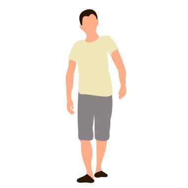 Düz stil vektöründe yürüyen adam