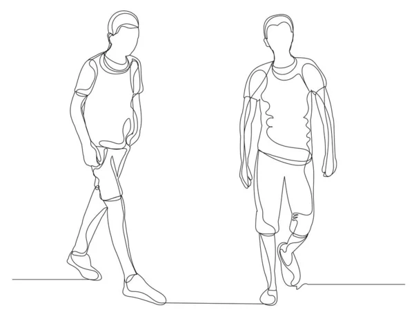 Skizze Linie Zeichnung Mann Fuß — Stockvektor