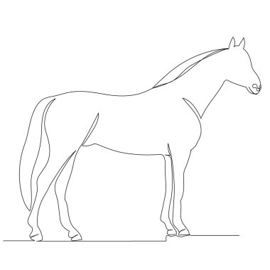 Sürekli at çizimi çizimi, vektör