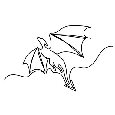 aralıksız çizgi ejderha vektörü