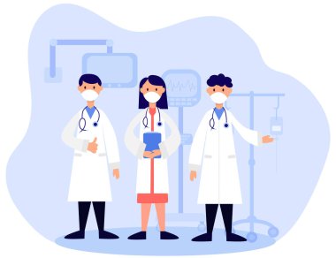 vektör, izole doktorlar, düz biçim