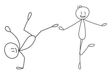 vektör, izole, çöp adam insanlar seviniyor