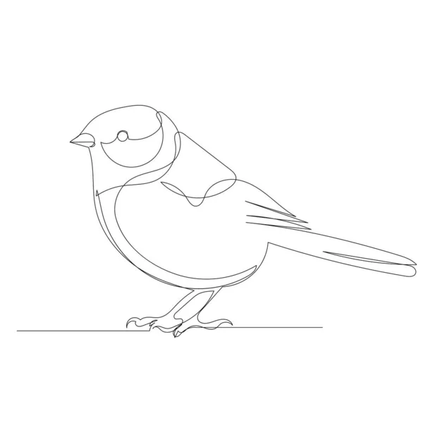 One Continuous Line Drawing Bird — Stock Vector
