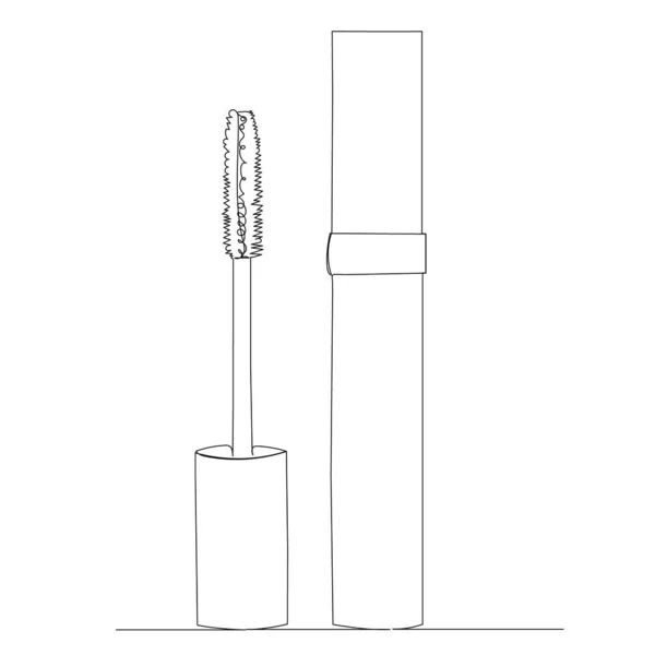 Eine Durchgehende Strichzeichnung Von Wimperntusche — Stockvektor
