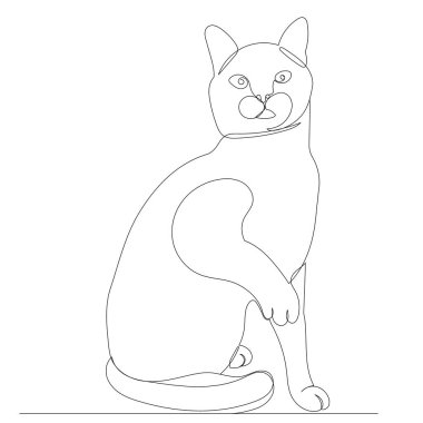 kedi çizimi aralıksız bir çizgi, çizim