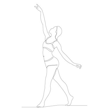 Dans eden kız aralıksız bir çizgi çiziyor.