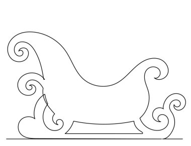 Tek sıra halinde kızak çizimi, izole edilmiş.