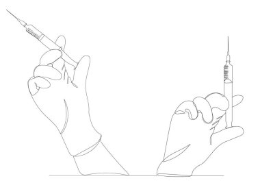 Şırınganın sürekli çizdiği el izole edilmiş.