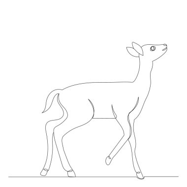 Fawn çizimi aralıksız bir çizgi ile