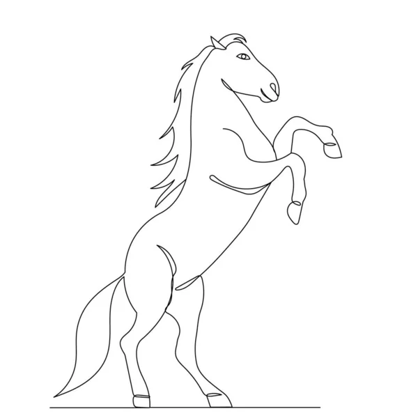 Desenho Cavalo Por Uma Linha Contínua Esboço — Vetor de Stock