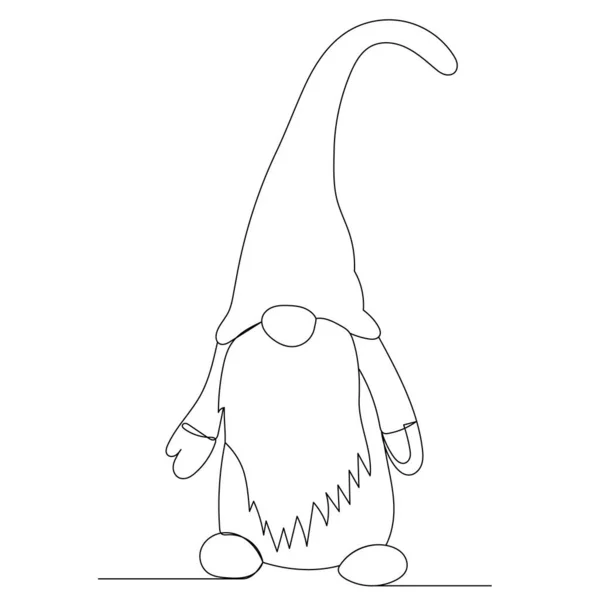 Dessin Gnome Par Une Ligne Continue — Image vectorielle