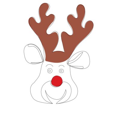 Bir çizgi geyik portresi çiziyor.