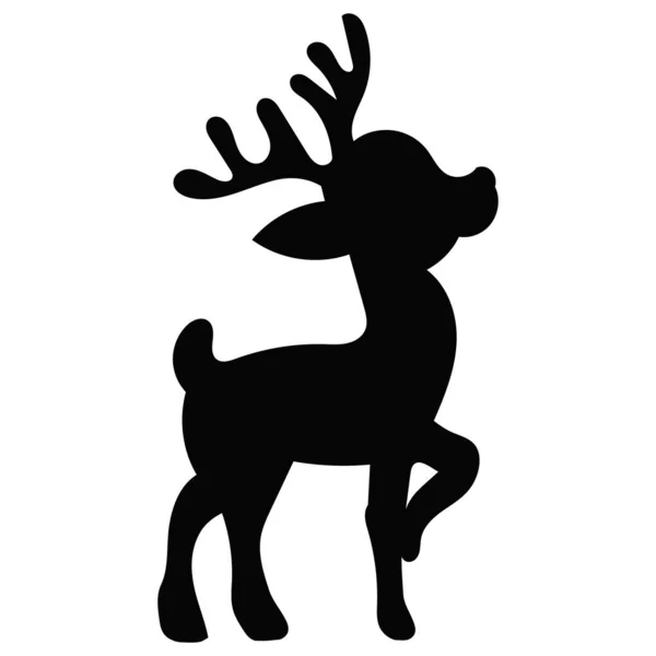 Black Silhouette Deer Antlers Vector — Stock Vector
