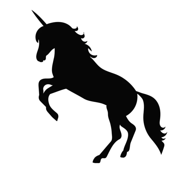 Silhouette Noire Une Licorne Vecteur — Image vectorielle