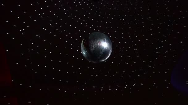 Rotating Disco Mirror Ball Rotating Sparkling Disco Ball Concept Night — Stock Video