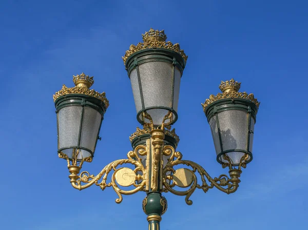 Vintage lamp on the street. Lantern street light candelabra
