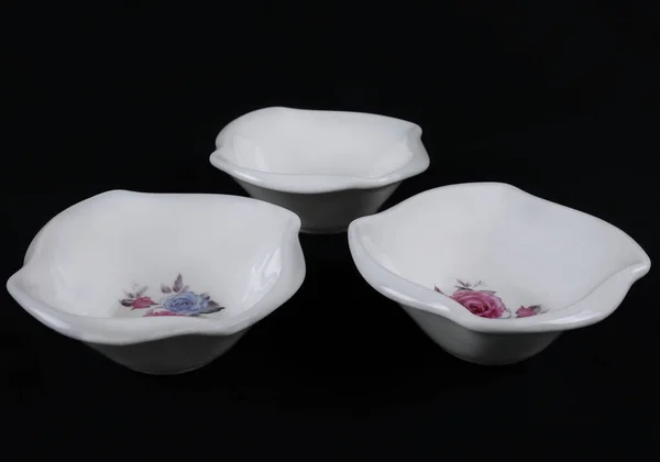 Conjunto Três Tigelas Porcelana Profunda — Fotografia de Stock