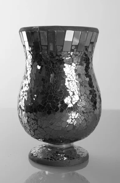 Decorative Glass Vase Mirror Details Front View — Stock Photo, Image