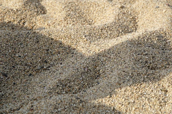Песчаный Фон Пляже Маленький Песчаный Камень Текстурой Песчаной Стеной — стоковое фото