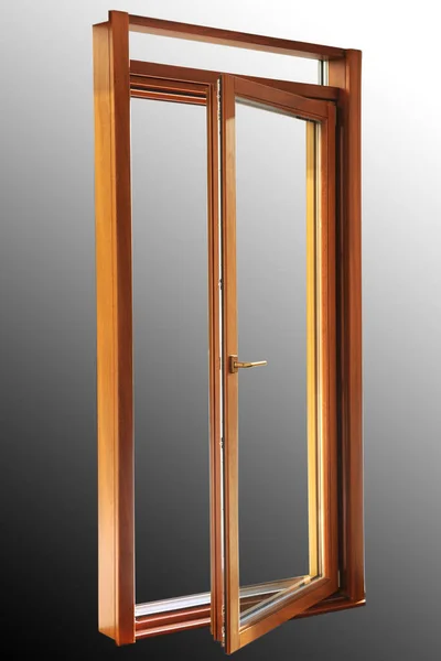 Hochwertige Holztür Mit Zwei Gläsern — Stockfoto