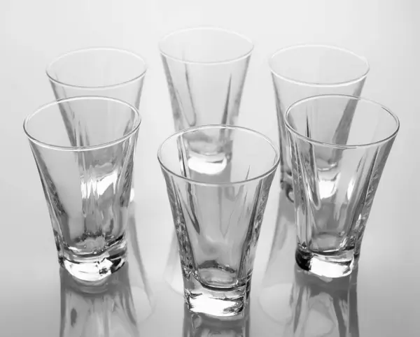 Set Empty Glasses Isolated White Background — Stock Photo, Image