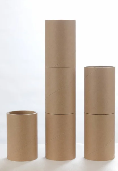 Paper Tubes Cardboard Tube White Background — Stock Photo, Image