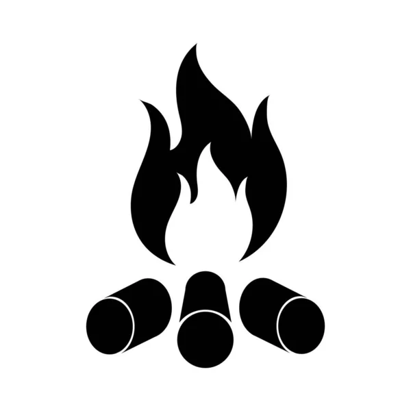 Ícone Fogueira Logotipo Isolado Fundo Branco — Vetor de Stock