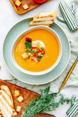 Domates çorbası, salmorejo çorbası, İspanyol yemeği.