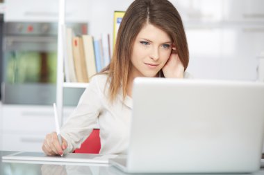 Bilgisayar ve kullanılan grafik tablet üzerinde çalışan fotoğraf editörü