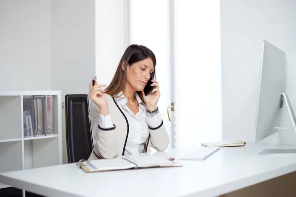 Geschäftsfrau Arbeitet Homeoffice — Stockfoto