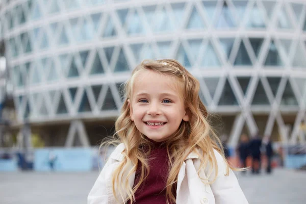 Portret Van Het Kleine Meisje Van Mooi Blond Haar — Stockfoto