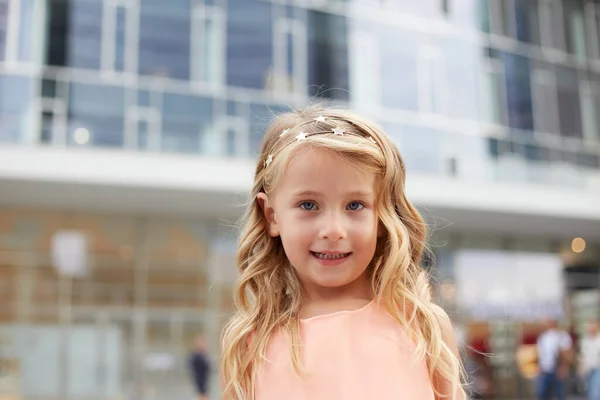 Portret Van Het Kleine Meisje Van Mooi Blond Haar — Stockfoto