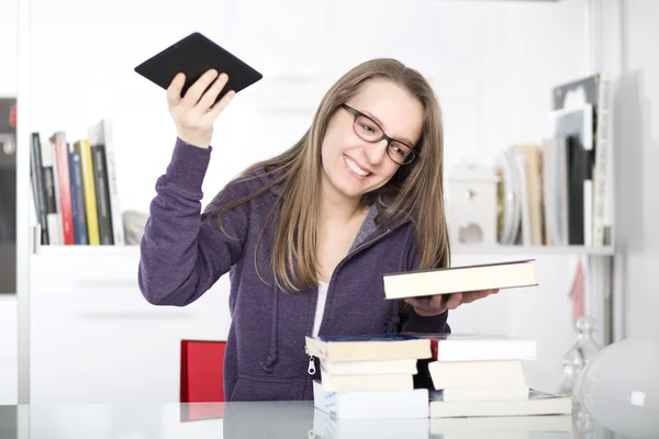 Young student working at home — Stock Photo, Image