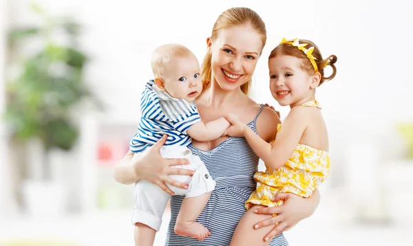 Happy family mother and children daughter and son — Stock Photo, Image