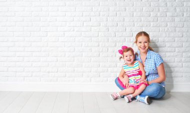 kavram mutlu aile anne ve bebek kız, kız, boş br