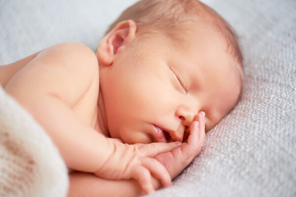 Cute newborn baby sleeps